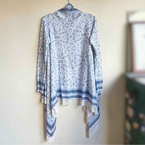 Lucky Brand Asymmetrical Open Front Cardigan Cotton Rayon blend Sz S - Picture 5 of 9